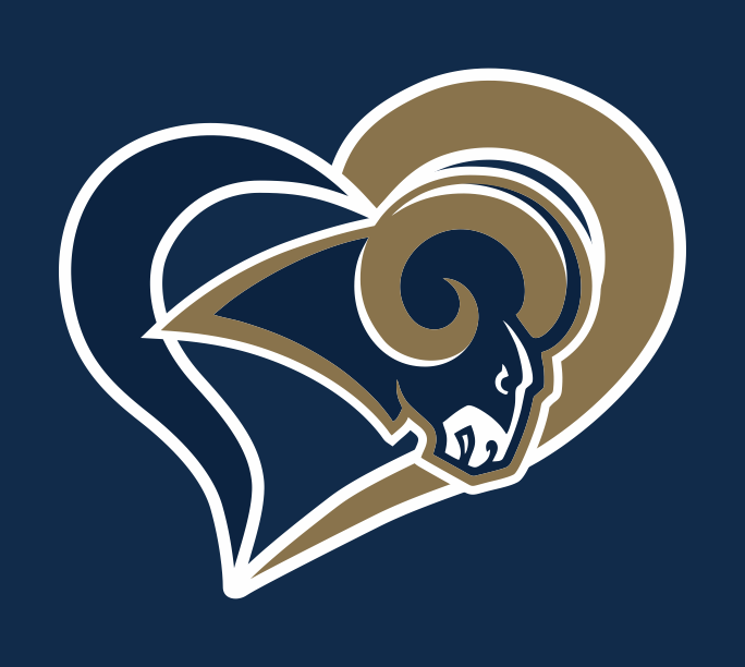 Los Angeles Rams Heart Logo vinyl decal